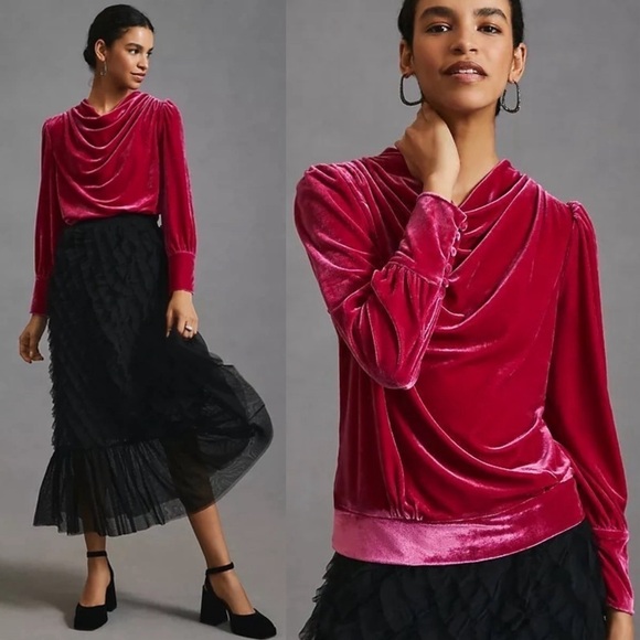 Anthropologie BTFL-life Velvet Pullover NWT Pink/Rose - Picture 1 of 11